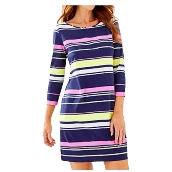 Lilly Pulitzer Marlowe Dress Sun Stripe XL nautical beach resort cruise NEW - Picture 1 of 7